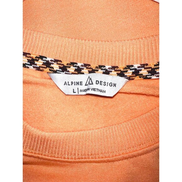 Alpine Design Womens Crewneck Sweatshirt L Modal Blend Sustainable Orange - Picture 3 of 5